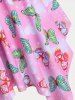 Handkerchief Butterfly Print Tummy Control Plus Size & Curve Tankini Swimsuit -  