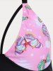 Maillot de Bain Tankini Mouchoir à Imprimé Papillon de Grande Taille - Rose clair 5X
