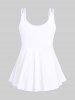 High Waist Rose Print Plus Size & Curve Modest Tankini Swimsuit -  