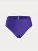 Handkerchief Mermaid Print Backless Plus Size & Curve Halter Modest Tankini  Swimsuit -  