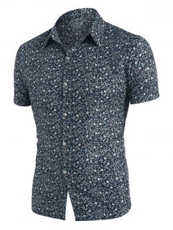 Ditsy Print Button Up Shirt - MULTI - S
