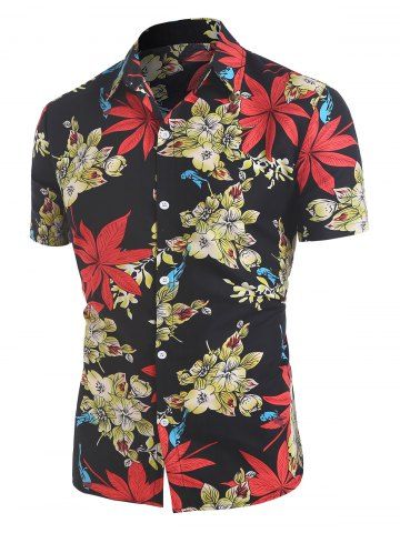 Camisa de Hawai con Estampados de Flores - MULTI - S
