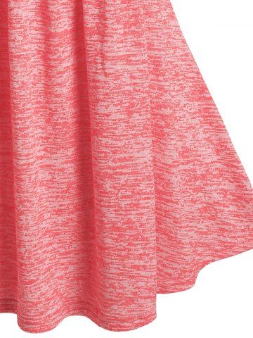 Plus Size & Curve Space Dye Bowknot Curved Hem Applique Panel Tee