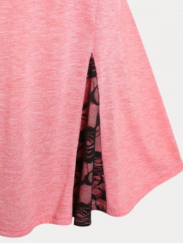 Lace Panel Cold Shoulder Plus Size & Curve Tee