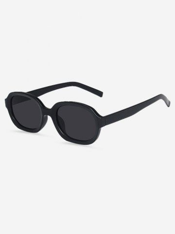 Ellipse Shape Sunscreen Full Frame Sunglasses - BLACK