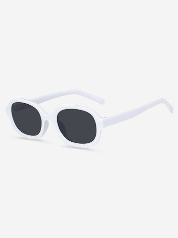 Ellipse Shape Sunscreen Full Frame Sunglasses - WHITE