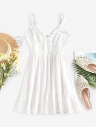 Broderie Anglaise Ruffled Mini Dress -  