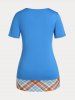 Crossover Plaid Plus Size & Curve 2 in 1 Tee -  