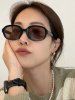 Ellipse Shape Sunscreen Full Frame Sunglasses -  