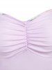 Robe Ligne A Nouée Fleurie Imprimée sans Dos - Violet clair L