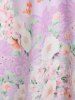 Robe Ligne A Nouée Fleurie Imprimée sans Dos - Violet clair L