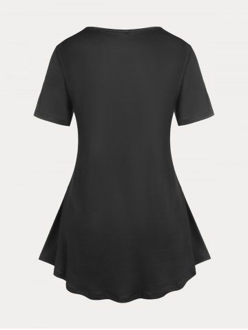 Skull Butterfly Print Plus Size & Curve Gothic T-shirt
