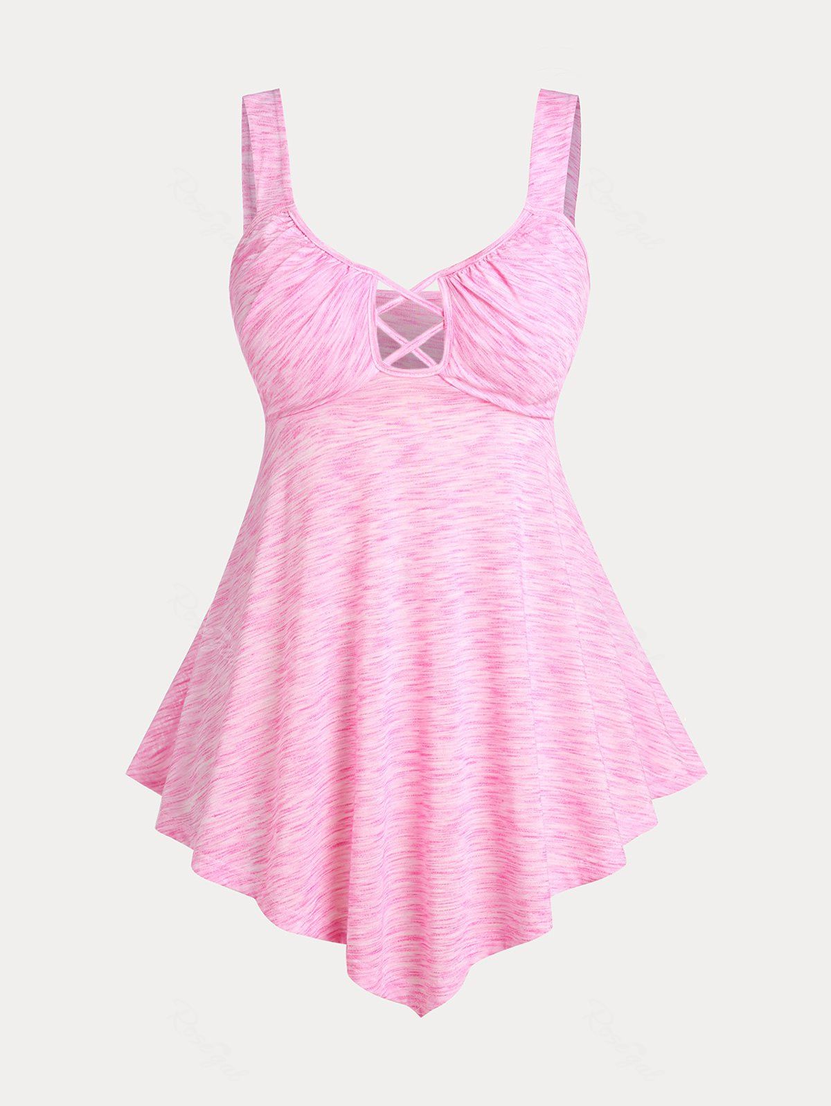 Chic Plus Size & Curve Asymmetric Crisscross Tank Top  