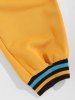 Pantalon de Survêtement Côtelé Rayé en Blocs de Couleurs Latérale - Jaune M