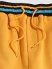 Pantalon de Survêtement Côtelé Rayé en Blocs de Couleurs Latérale - Jaune S
