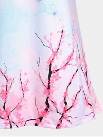 Sakura Print Plus Size & Curve Flowy Cami Top (Adjustable Straps)