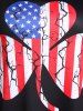 Plus Size & Curve Patriotic Clover American Flag Print T-shirt -  