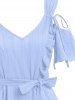 Ruffled Cold Shoulder Flounced Dress -  