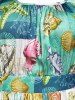 Marine Life Print Lace Dress -  