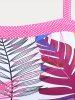 Palm Print Crisscross Cutout Plus Size & Curve Modest Tankini  Swimsuit -  