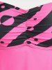 Crisscross Ombre Color Plus Size & Curve Modest Swim Dress Set -  