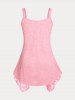 Plus Size & Curve Lace Overlay Tank Top -  