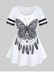 Plus Size & Curve Butterfly Dreamcatcher Print Tee -  