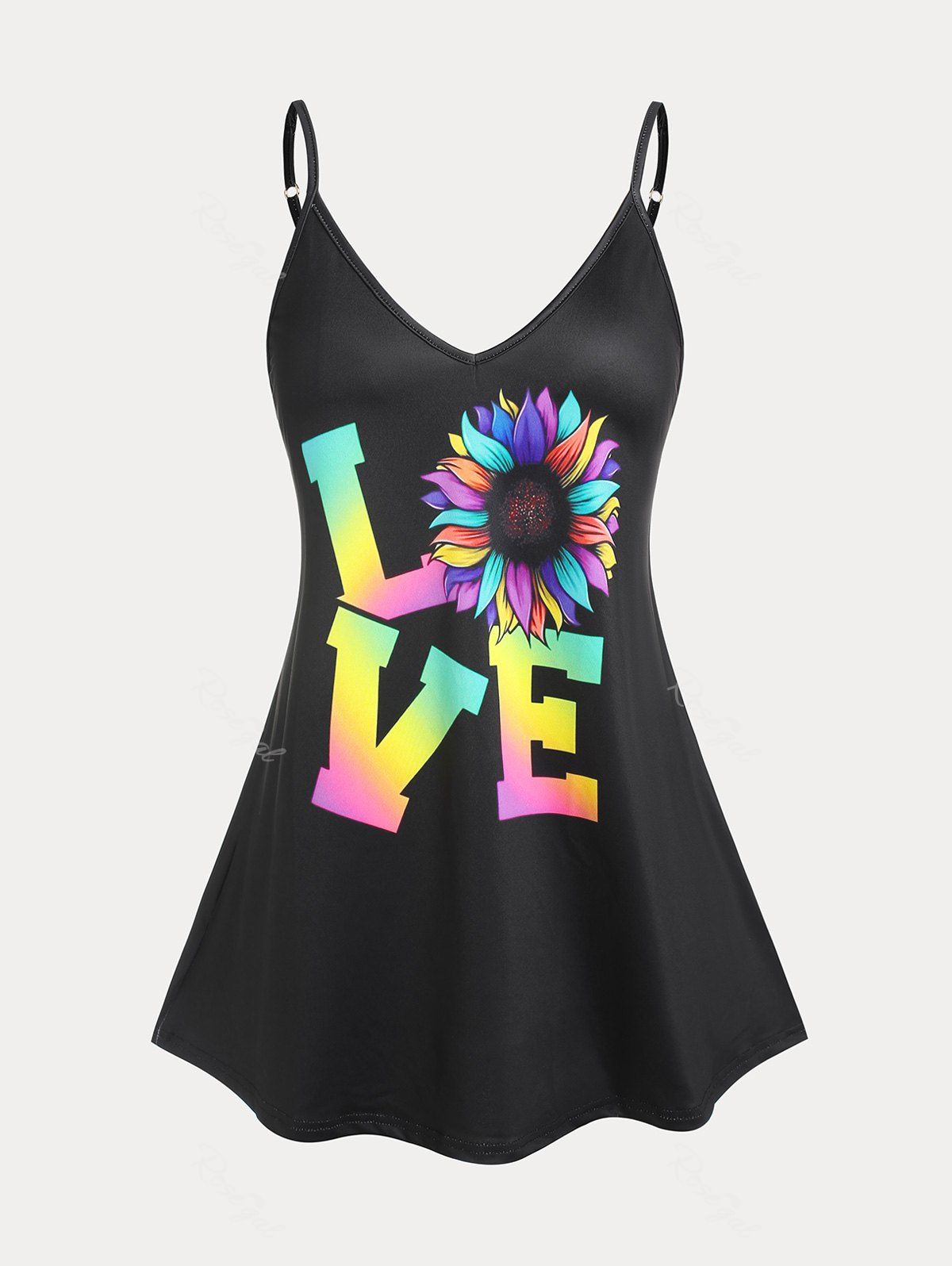 Outfit Plus Size & Curve Ombre LOVE Print Graphic Tank Top  