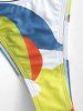 Colorblock Bowknot Tie Side String Bikini Swimwear -  