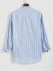 Long Sleeve Striped Casual Pullover Shirt -  