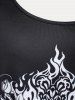 Plus Size & Curve Skull Print Gothic T-shirt -  