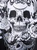 Plus Size & Curve Skull Print Gothic T-shirt -  