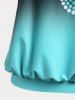 Plus Size & Curve Cutout Ombre Color High Waist Modest Tankini  Swimsuit -  
