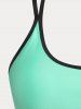 Plus Size & Curve Crisscross Floral Print Ombre Color Modest Tankini Swimsuit -  