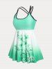 Plus Size & Curve Crisscross Floral Print Ombre Color Modest Tankini Swimsuit -  