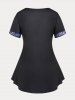 Plus Size & Curve Panda Note Printed Short Sleeves Top -  