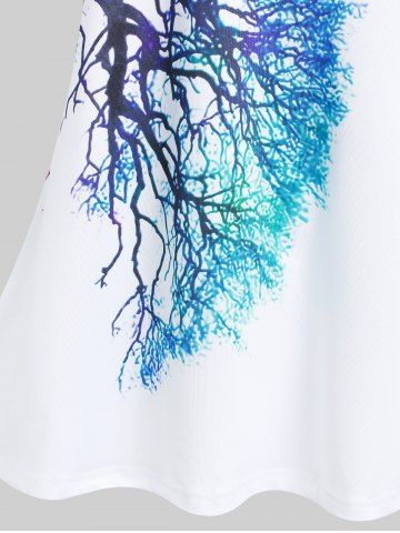 Plus Size & Curve Colorful Tree Graphic Cami Top