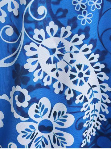 Plus Size&Curve Flower Paisley Print Flared Tee
