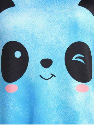 Plus Size & Curve Colorblock Panda Short Sleeves Top