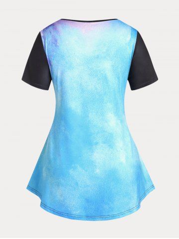 Plus Size & Curve Colorblock Panda Short Sleeves Top