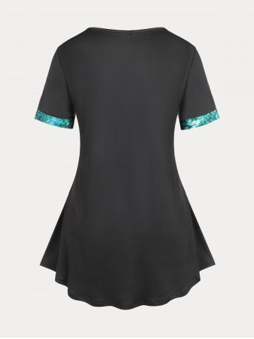 Plus Size & Curve Colorblock Short Sleeves T Shirt