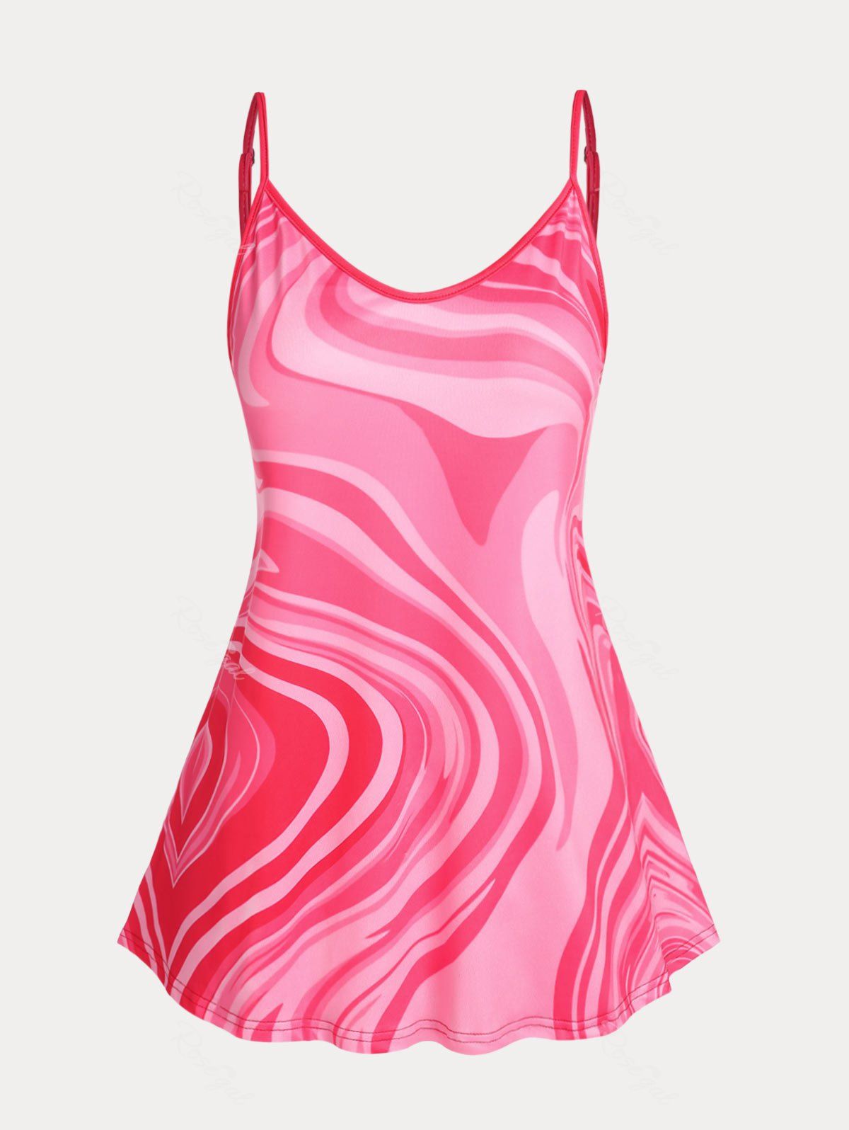 Online Plus Size & Curve Swirl Print Flowy Tank Top  