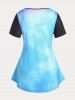 Plus Size & Curve Colorblock Panda Short Sleeves Top -  