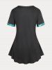 Plus Size & Curve Colorblock Short Sleeves T Shirt -  