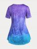 Plus Size & Curve Galaxy Heart Ombre Short Sleeves T Shirt -  