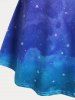 Plus Size & Curve Galaxy Heart Ombre Short Sleeves T Shirt -  