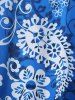 Plus Size&Curve Flower Paisley Print Flared Tee -  