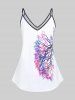 Plus Size & Curve Colorful Tree Graphic Cami Top -  