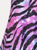Plus Size & Curve Zabra Stripes Galaxy Print Cami Top -  