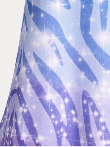 Plus Size & Curve Zebra Printed Sparkle Tank Top